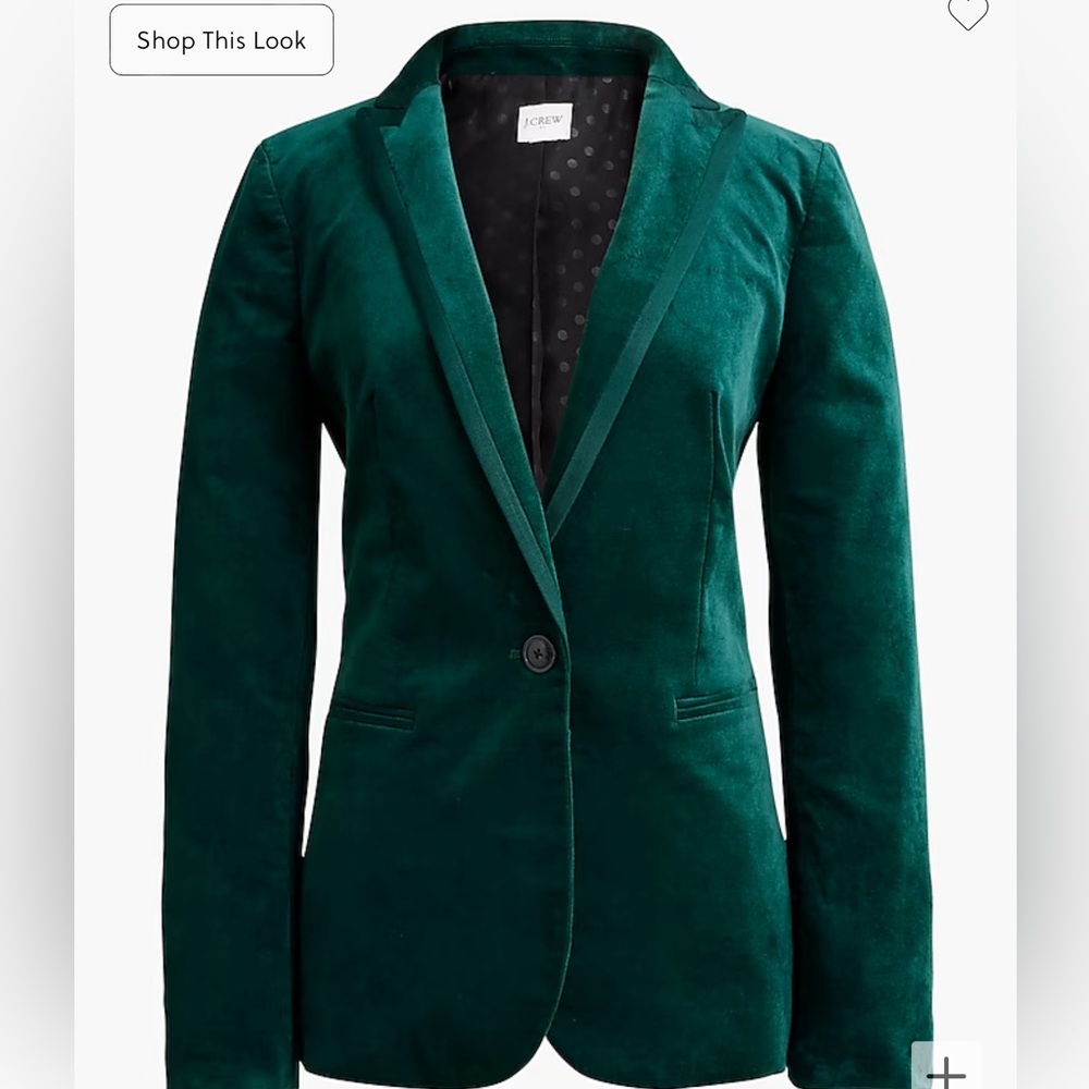 Velvet one-button blazer